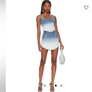 Amanda Uprichard Tana Denim Skirt & Matching Top Set Sz L